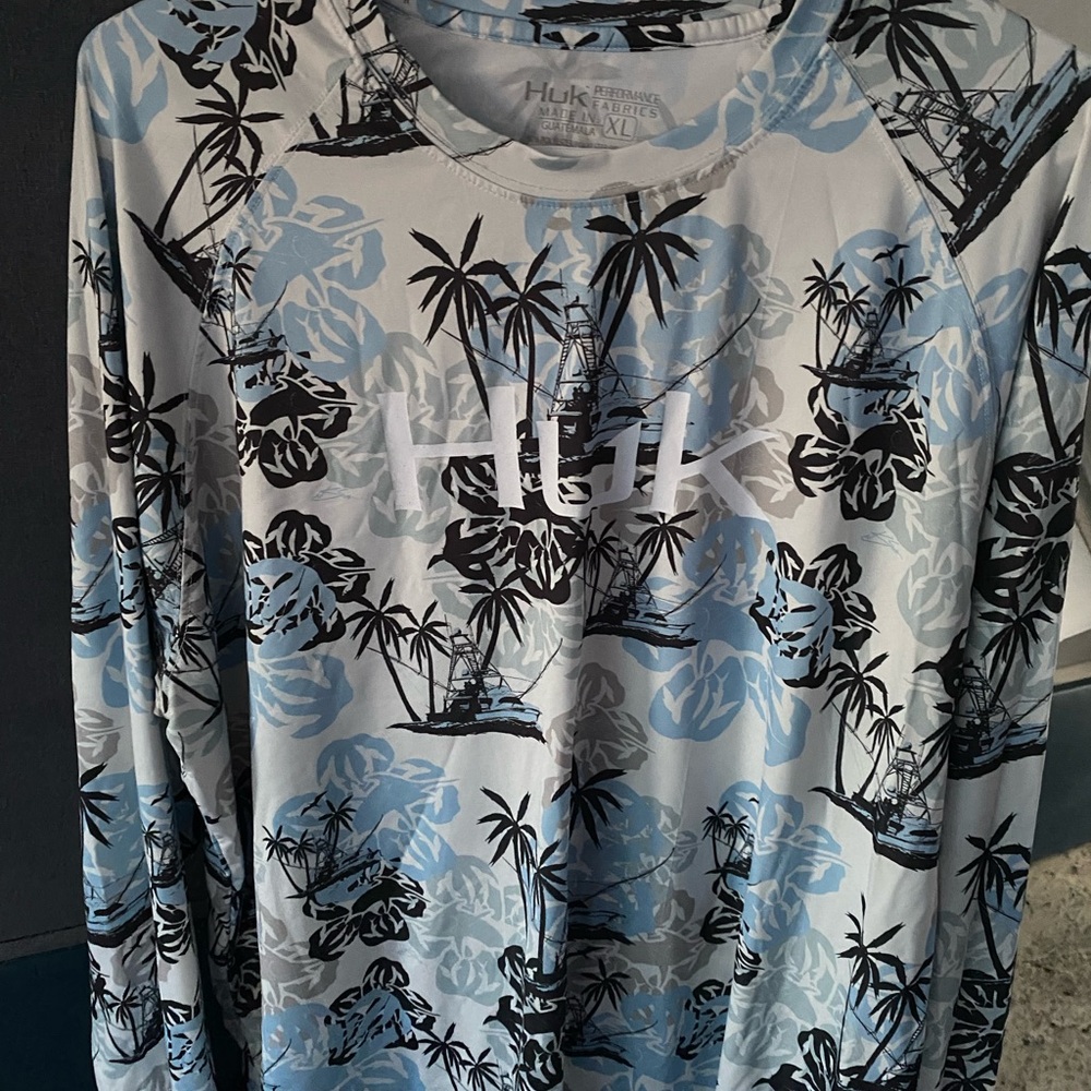 Huk Blue and Black Performance Shirt